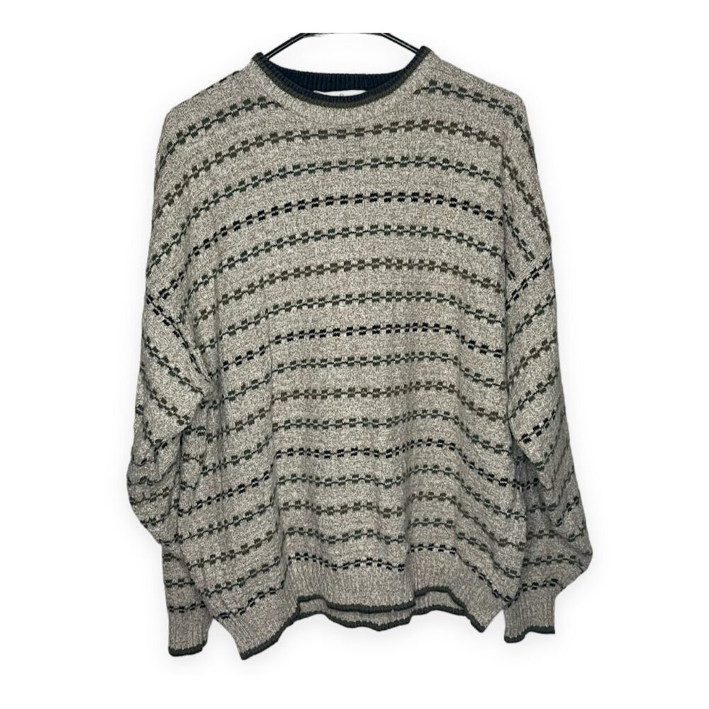 Vintage Retro Bill Blass Menswear Sweater Cotton Hand Framed Made in USA Size XL